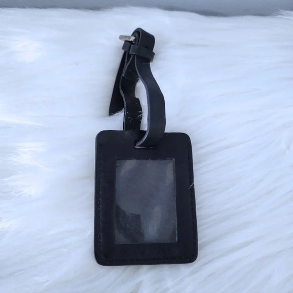 Bally leather luggage tag EUC